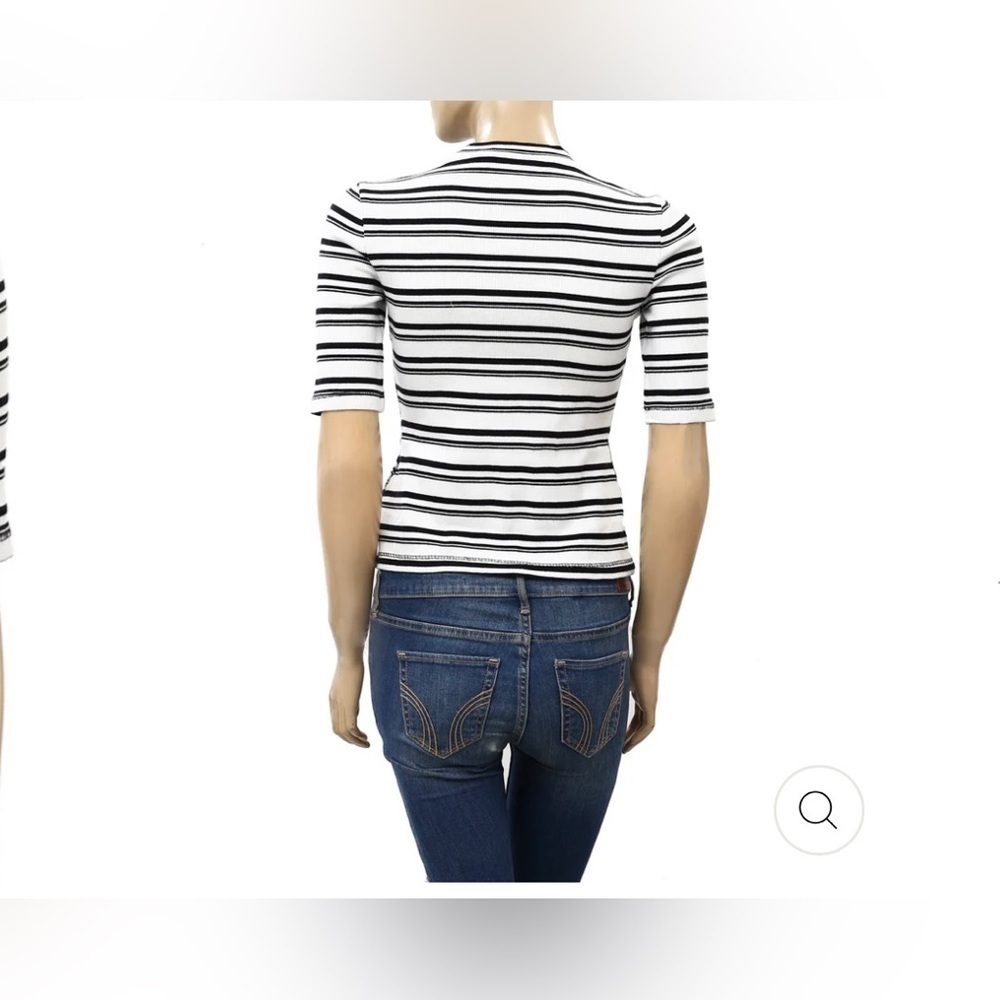 MAEVE ANTHROPOLOGIE MOCK NECK RIBBED BLOUSE TOP XS - Picture 4 of 14